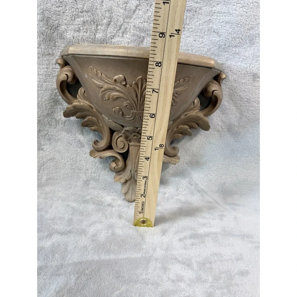 Vintage Homco Wall Pocket Planter Gold Ornate Hollywood Regency‎ USA
